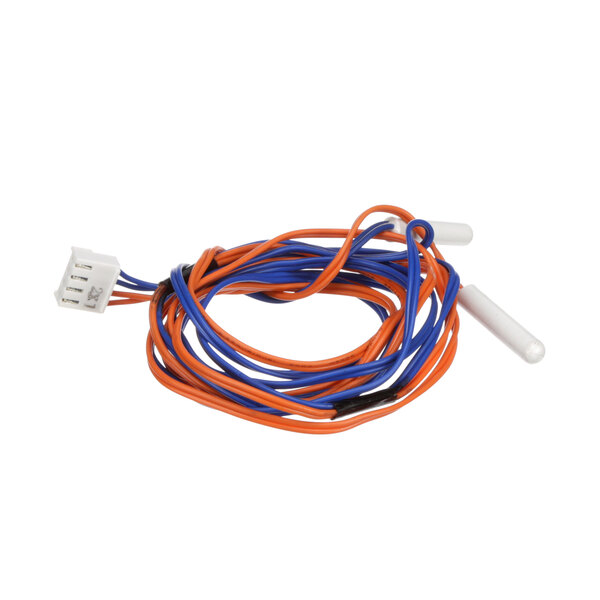 A white connector with an orange and blue wire attached to Blue Air C101-14J-000 Temp Sensors.