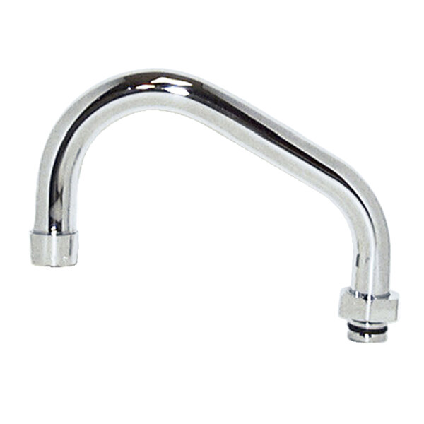 A silver metal Fisher 3960 Swing Spout with a handle.