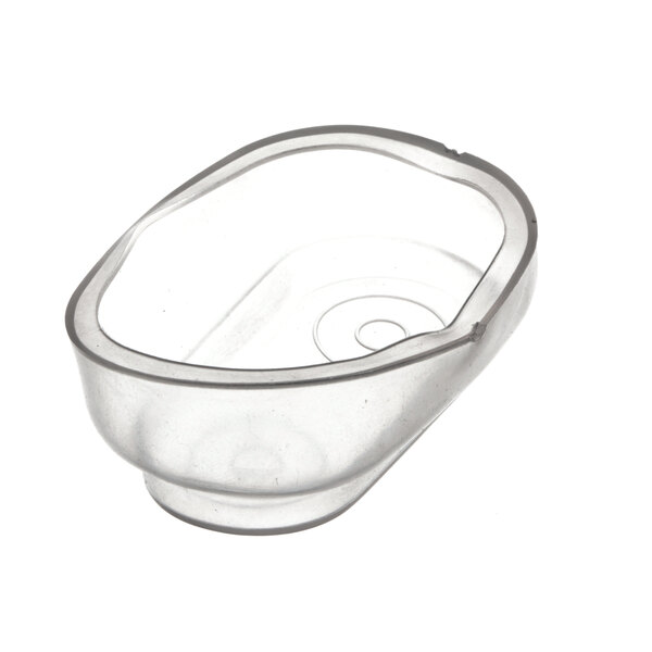 A clear plastic round bowl with a clear plastic lid.
