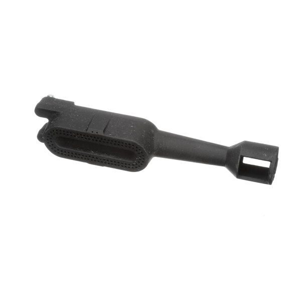 A black plastic connector with a black handle.