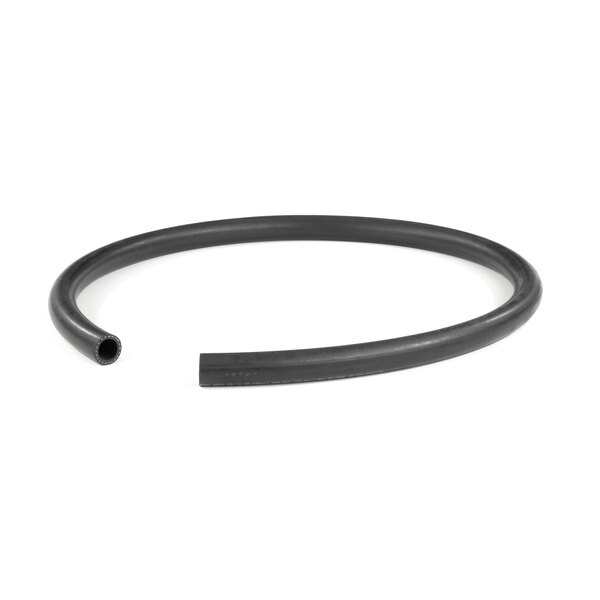 A black rubber hose with a black rubber tube on a white background.