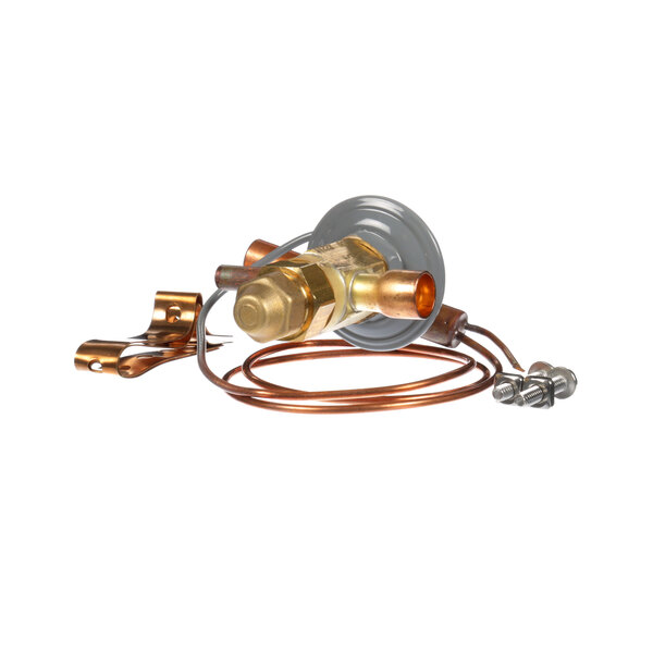 A copper OmniTemp FBS-QC TXV valve with a copper wire and connector.