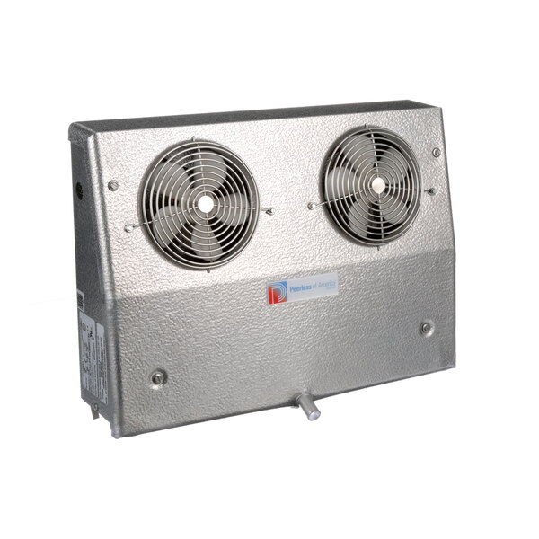 A Traulsen silver metal evaporator with two fans.