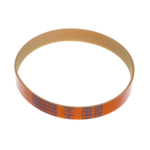 An Anvil America XSLA0048 rubber belt with blue and white stripes.