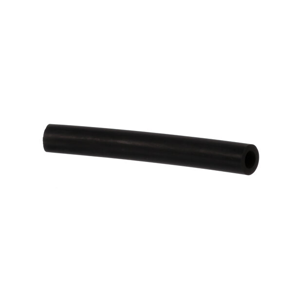 A black rubber tube on a white background.