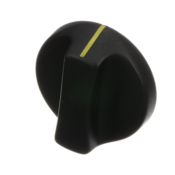 A black knob with a yellow stripe.