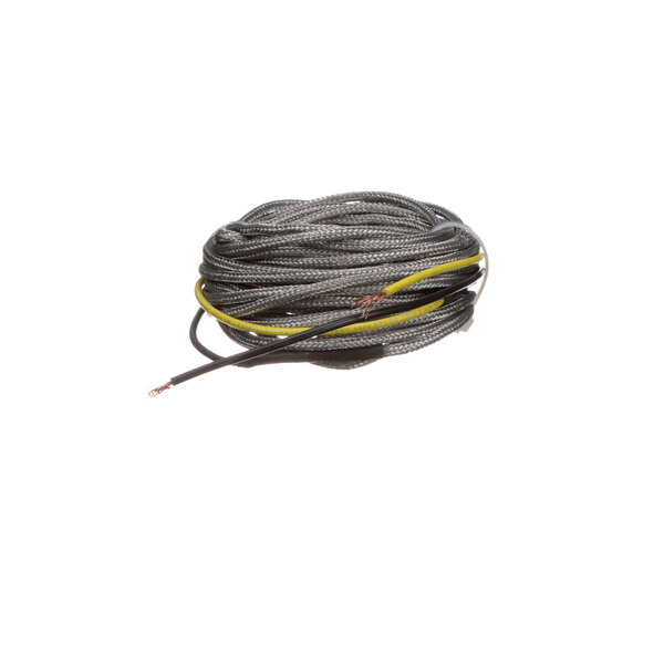 A coil of black and yellow American Panel heater wire.