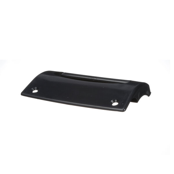 A black plastic Tor Rey door handle with holes for old style bolts on a white background.