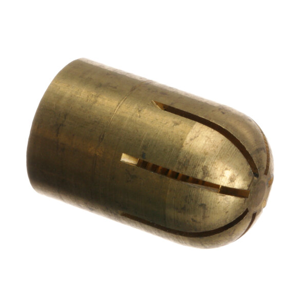 A close-up of a brass Picard cap for a nozzle.
