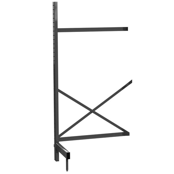 A black metal Metro SmartLever add on unit with a metal frame and x-shaped legs.