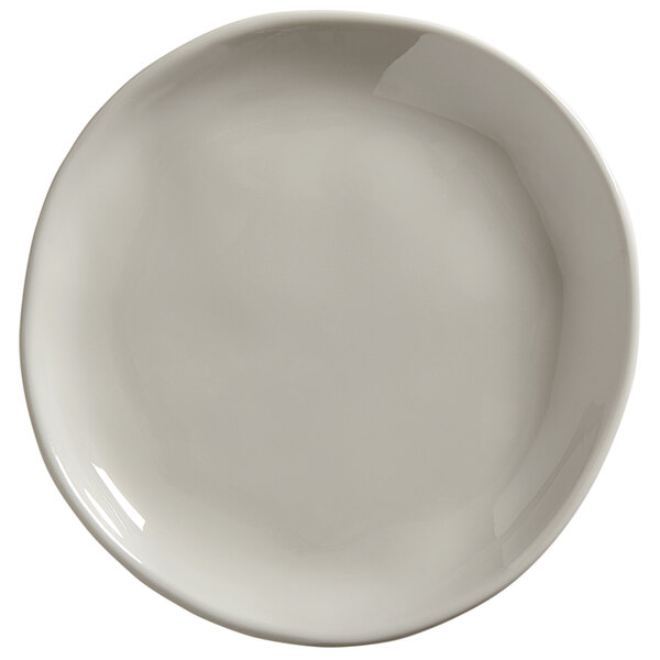 An American Metalcraft Crave shadow coupe melamine bread and butter plate with a white background.