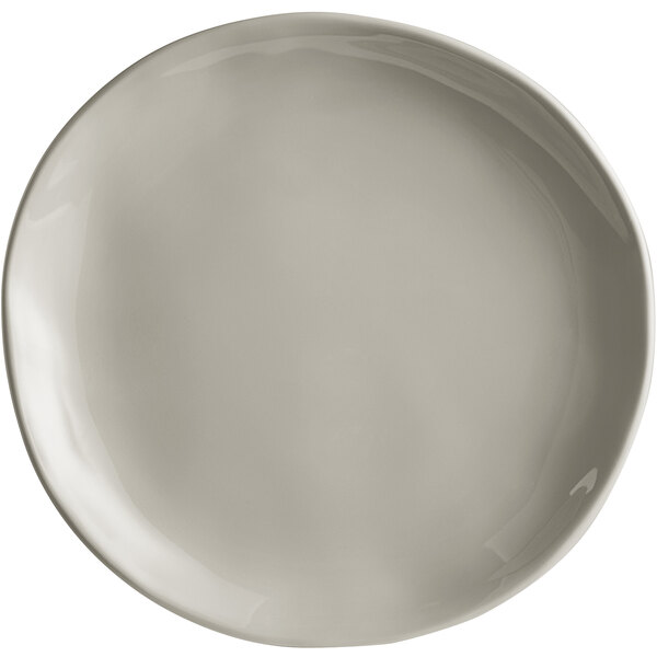 An American Metalcraft Crave Shadow Coupe melamine plate with a small white rim.