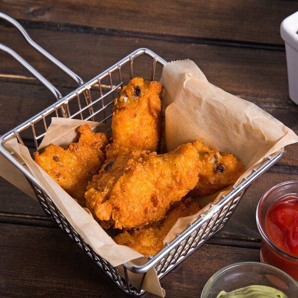 A basket of Pierce Chicken Hot and Spicy Breaded Chicken Wing-Zings.