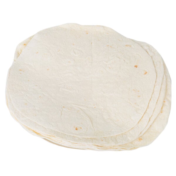 A stack of Father Sam's Bakery flour tortillas.