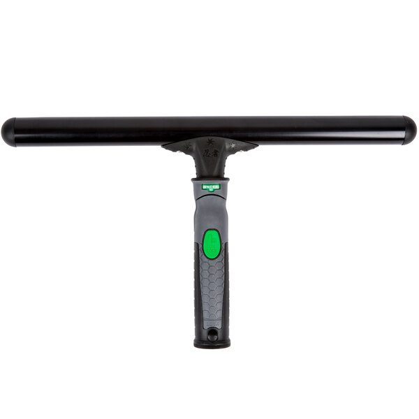 An Unger ErgoTec Ninja T-Bar StripWasher with a green and black handle.