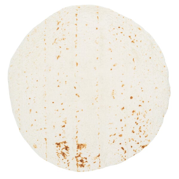 A white round Mission flour tortilla.