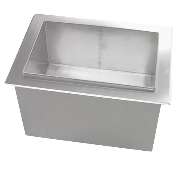 A Servend stainless steel drop-in ice chest with a cold plate inside.