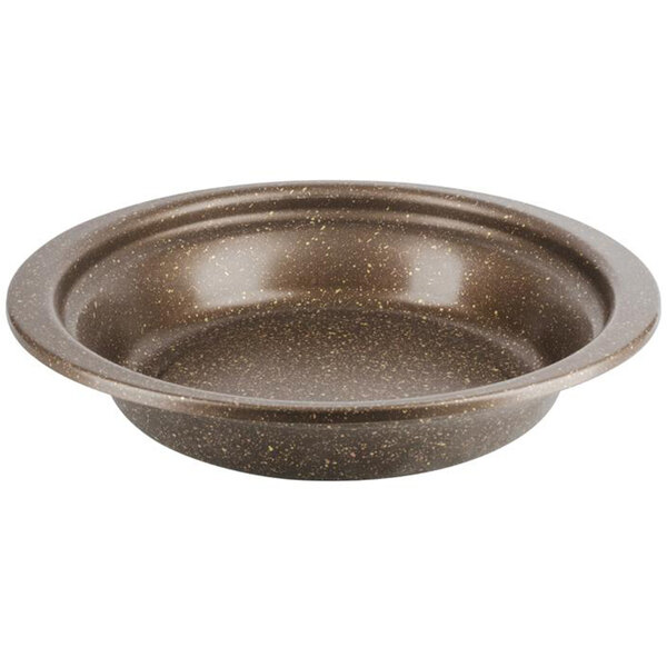 A brown speckled Bon Chef oval food pan.
