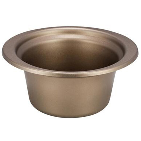 A Bon Chef taupe stainless steel food pan with a lid.