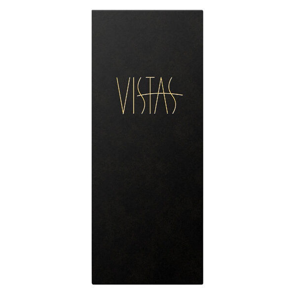 A black rectangular Menu Solutions Chadwick menu cover with gold text.