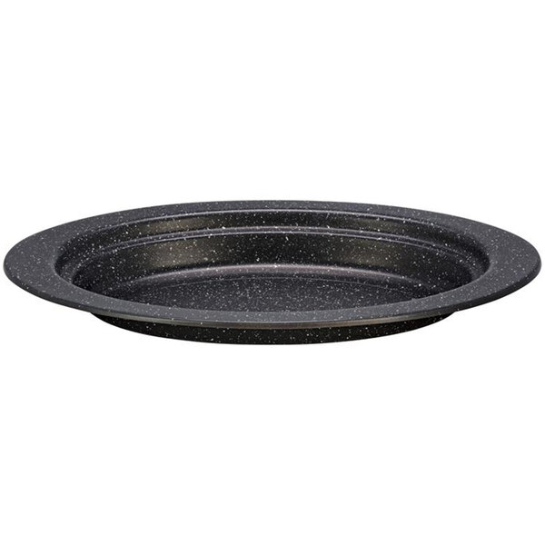 A Bon Chef stainless steel food pan with a galaxy pattern on the rim.