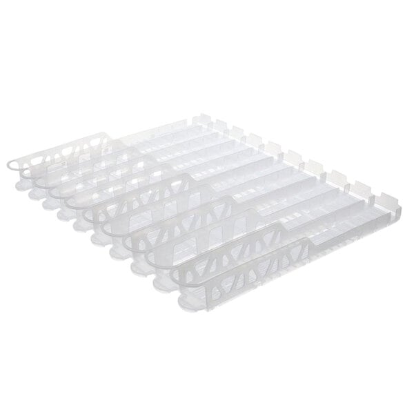 A group of clear plastic trays with white handles.