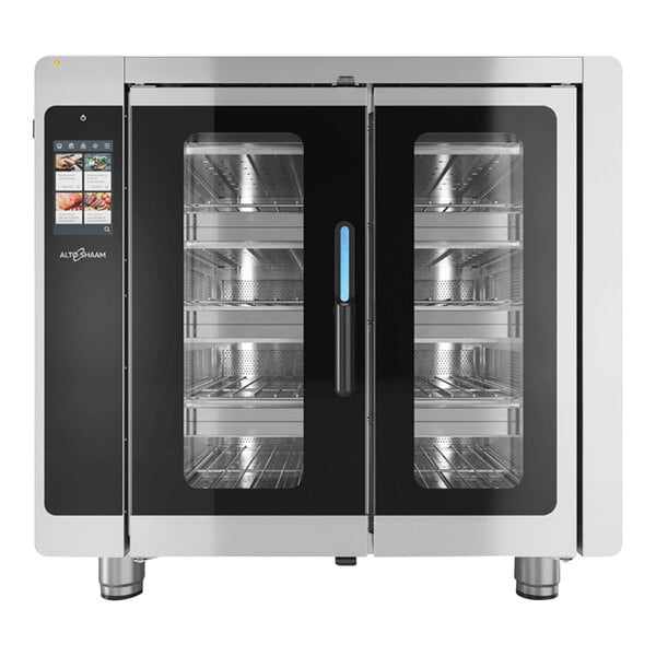 An Alto-Shaam Vector F Series multi-cook oven with glass doors on a white background.