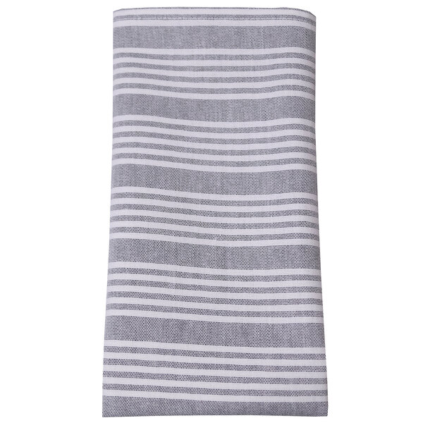 Black and white ticking striped cloth napkins.