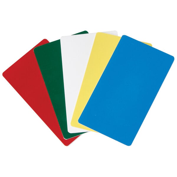 A group of Cambro Cam GoBox assorted color plastic ID labels.