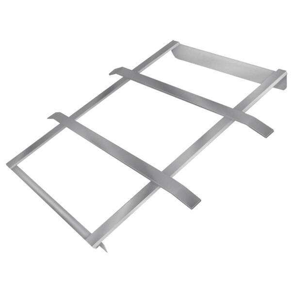 A metal slide bar with four bars on it.