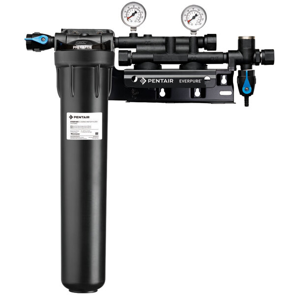 An Everpure Insurice Twin Manifold water filter with gauges.