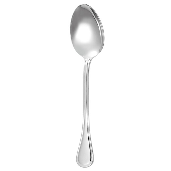 A silver Walco Ultra stainless steel serving spoon with a black handle on a white background.