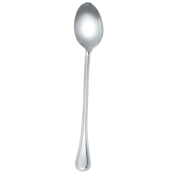 A Walco Ultra stainless steel long handle spoon with a black tip.