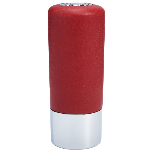 A red and silver iSi charger holder cylinder.