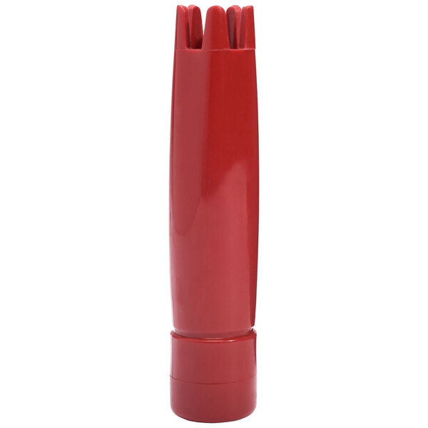 A red iSi decorator tip with three nozzles.