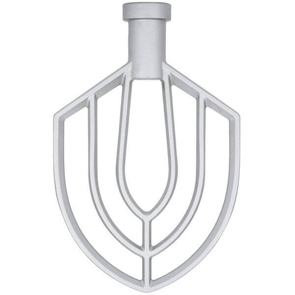 A silver Vollrath flat beater attachment with a white background.