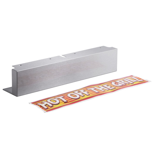 A metal plate with a sticker on it for an APW Wyott hot dog roller grill.