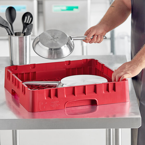 Cambro BR258163 Red Camrack Full Size Base Rack with Closed Sides