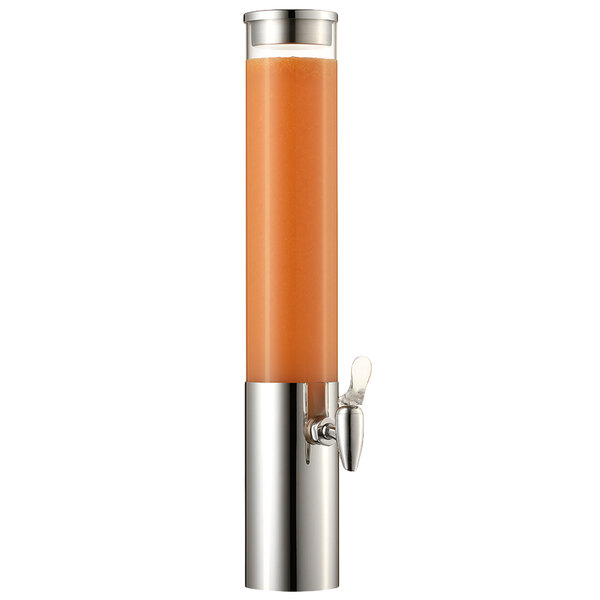 A Frilich juice dispenser module with orange liquid in the glass tube.