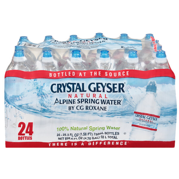 Crystal Geyser "Sport Cap" 750 mL Natural Spring Water - 24/Case