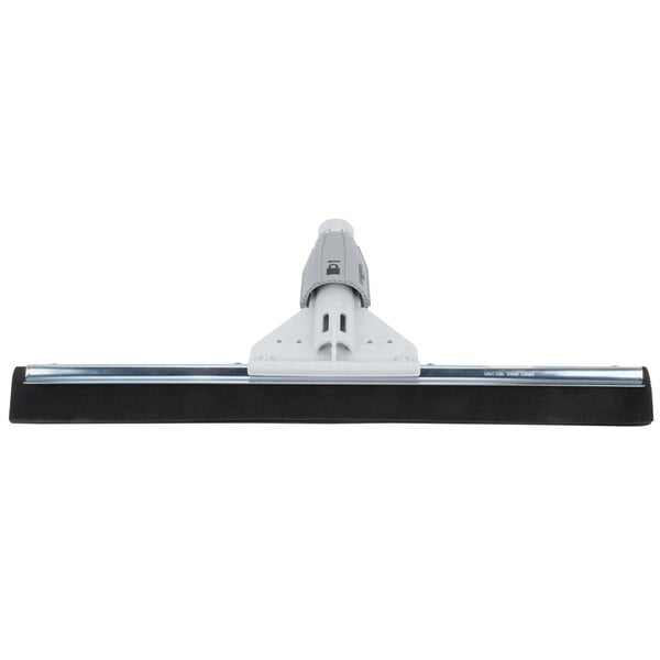 A black rectangular Unger SmartFit floor squeegee with a white plastic handle.