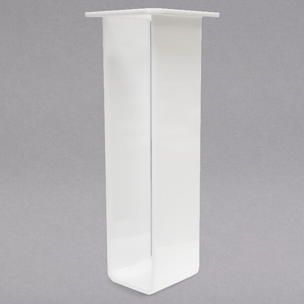 A white rectangular pedestal with a thin base and a white rectangular lid.
