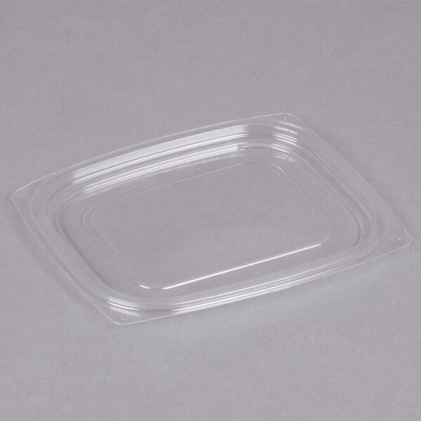 A Dart ClearPac clear plastic container with a lid.