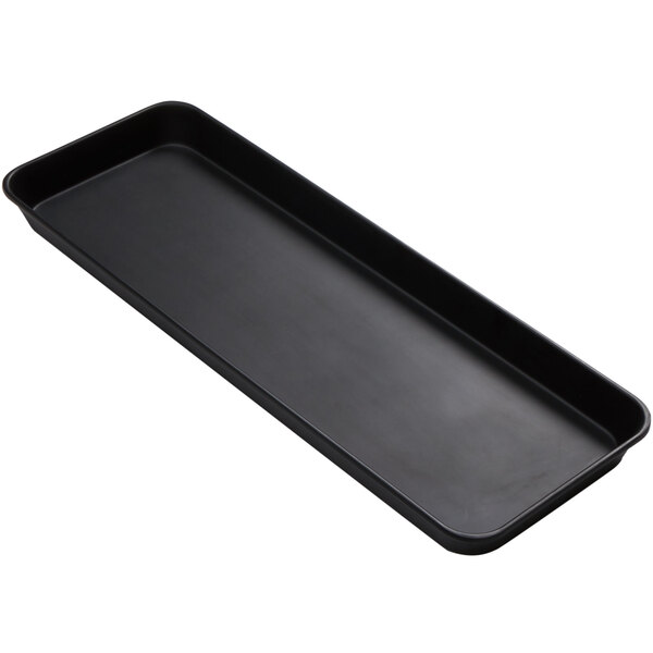 An American Metalcraft black rectangular market tray with handles.