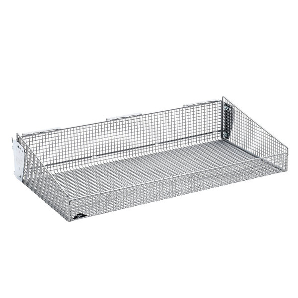 A Metro wire mesh basket tray with mounting brackets.
