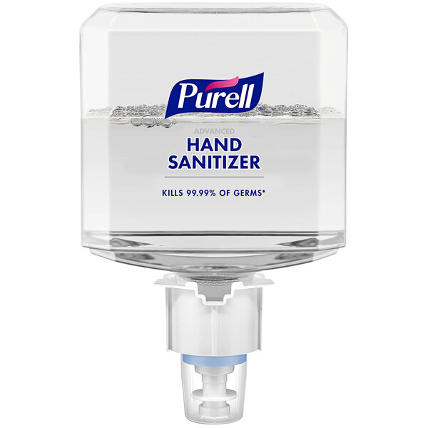 A Purell ES4 foam hand sanitizer dispenser on a wall.