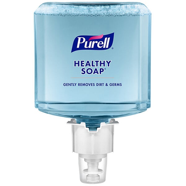 A case of two Purell Healthy Soap foaming hand soap refills with a clear bottle.