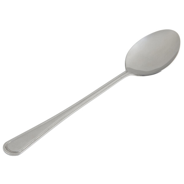 A Bon Chef stainless steel serving spoon with a silver handle on a white background.