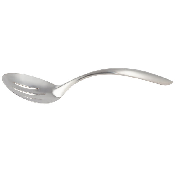 A Bon Chef slotted serving spoon with a hollow cool handle.