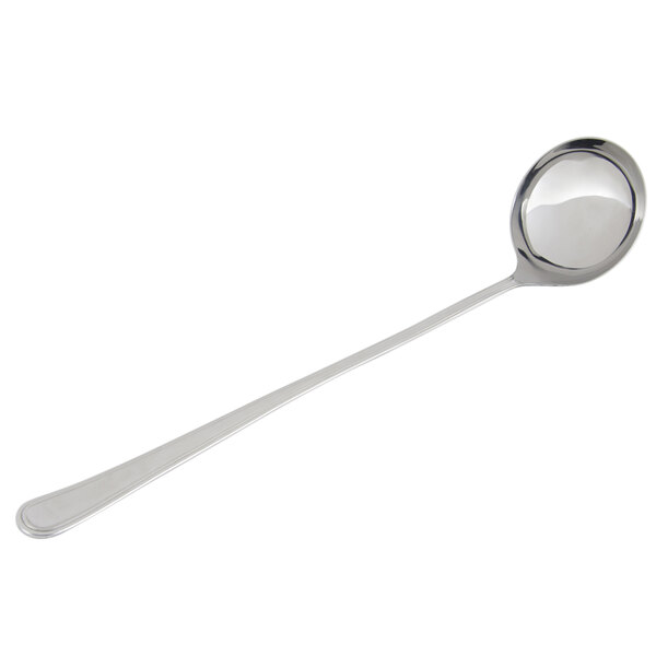 A Bon Chef stainless steel serving ladle with a long handle and spoon bowl.